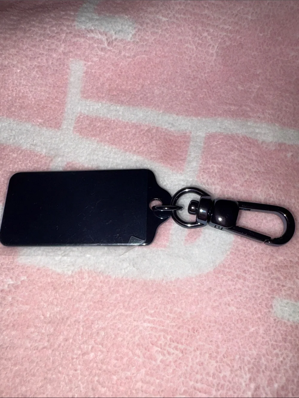Coach Blue Metal  Rectangular Keychain Tag with Clip